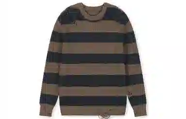 BONELESS Distressed Colorblock Sweater