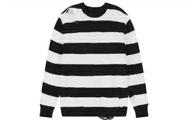 BONELESS Distressed Colorblock Sweater