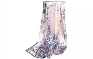 优幽兰 时尚百搭小众高级感温柔气质优雅长条真丝四季通用防晒休闲舒适 桑蚕丝 丝巾披肩围巾纱巾 女款