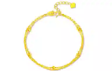 老庙 小金珠双层转运珠时尚百搭手饰 足金 按克计价 黄金手链 女款