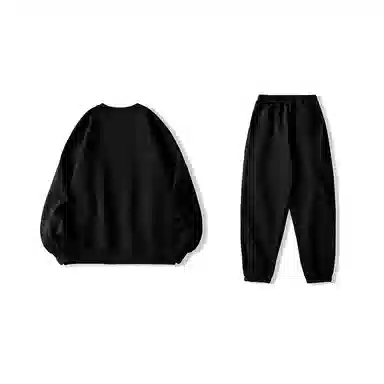 我是大卫 纯色直筒百搭韩版休闲裤简约风卫衣套装 男女同款