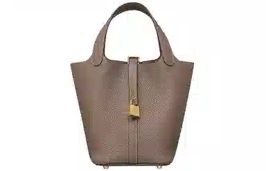 HERMES Picotin Lock 18 Taurillon Clemence 18 Etoupe