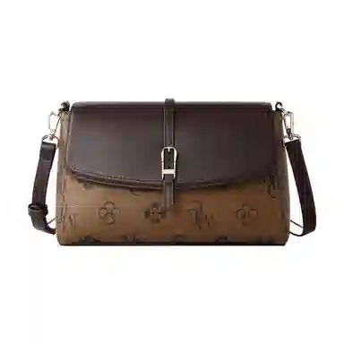 稻草人 时尚百搭小众设计 聚氨酯 单肩斜挎包 女款 米白配杏色/棕配深啡/深棕配棕色