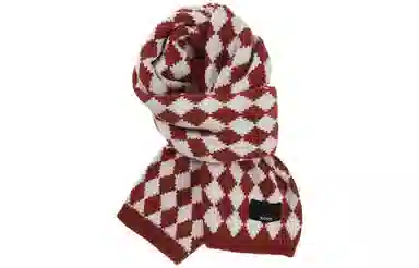 优幽兰 秋冬季仿羊绒百搭设计感格子拼色氛围感 休闲时尚针织加厚保暖学生防风防寒小众 绒线围巾 女款