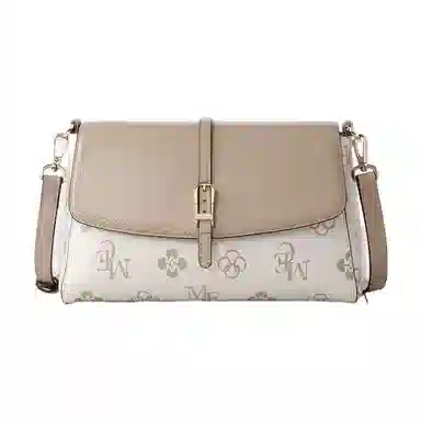 稻草人 时尚百搭小众设计 聚氨酯 单肩斜挎包 女款 米白配杏色/棕配深啡/深棕配棕色