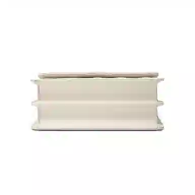 稻草人 时尚百搭通勤 牛皮拼超纤合成革 单肩斜挎包 女款 黑色/米白