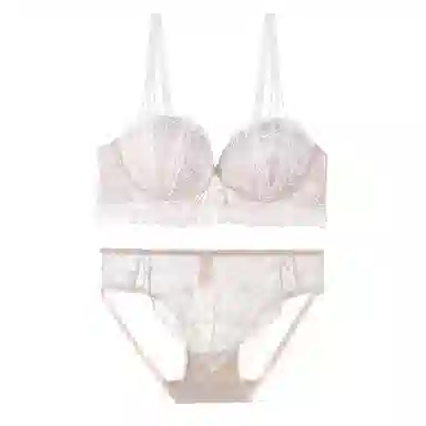 内在密码 聚拢小胸显大性感纯欲二分之一半杯加厚蕾丝内衣裤套装 女款