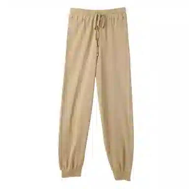 花栗鼠小姐 纯色高腰束脚休闲裤 女款