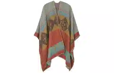 优幽兰 民族风 休闲 设计感空调房两用防风防寒加厚保暖外搭户外旅行高级感穿搭 披肩 女款