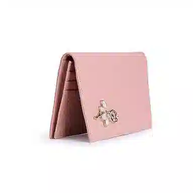 稻草人 时尚韩版甜美多功能 牛皮 钱包 女款 黑色/粉红/米白