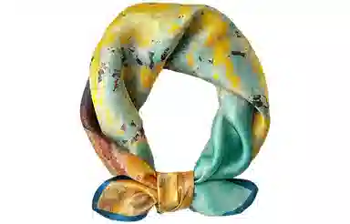 优幽兰 女生百搭休闲时尚真丝设计感水墨晕染国风衬衫高级感多功能实用礼盒装 丝巾发带飘带 女款