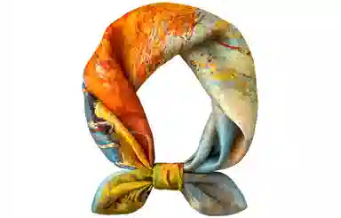 优幽兰 女生百搭休闲时尚真丝设计感水墨晕染国风衬衫高级感多功能实用礼盒装 丝巾发带飘带 女款