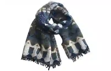 优幽兰 秋冬百搭复古民族风旅游加厚保暖斗篷披风外搭两用毛毯御寒时尚高级感 绒线围巾 女款