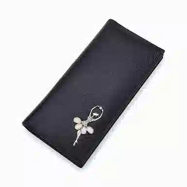 稻草人 时尚韩版甜美多功能 牛皮 钱包 女款 黑色/粉红/米白