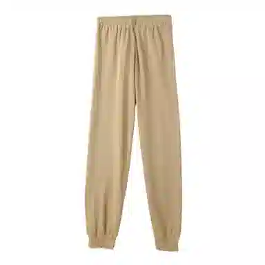 花栗鼠小姐 纯色高腰束脚休闲裤 女款