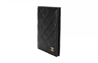 CHANEL 23B Passport Holder Black