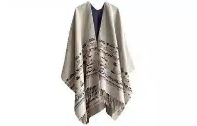 优幽兰 秋冬季女学生百搭时尚民族风旅行拍照空调房办公室保暖两用圣诞闺蜜同款大牌礼盒装 披肩围巾披风 女款