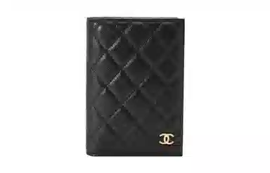 CHANEL 23B Passport Holder Black