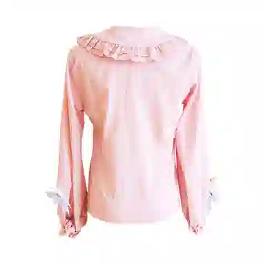 豹了个猫 梅花雪兔洛丽塔圆领中长款长袖连衣裙 蓝色