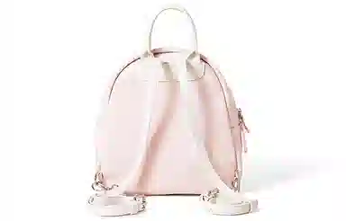 音魅 五角星大学生可爱小众通勤简约百搭 合成革 书包背包双肩包 小号 女款 白色/粉色