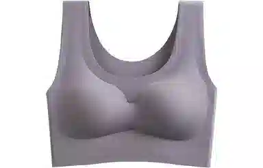 浪莎 纯色运动背心式聚拢文胸 深灰