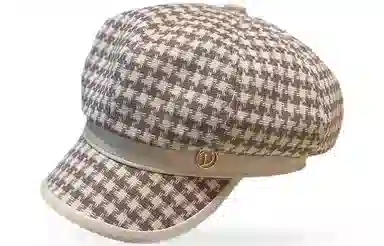 优幽兰 秋冬季百搭时尚韩版显脸小报童帽千鸟格图案英伦风防风防寒加厚保暖高级感韩系穿搭 贝雷帽 女款