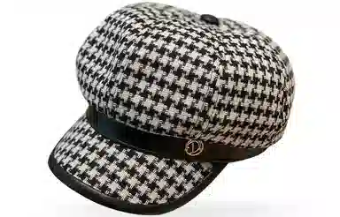 优幽兰 秋冬季百搭时尚韩版显脸小报童帽千鸟格图案英伦风防风防寒加厚保暖高级感韩系穿搭 贝雷帽 女款