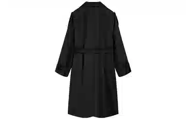 冰淇淋与鲸 纯色休闲长款翻领长袖风衣 女款