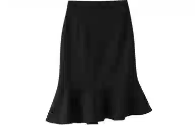 恒源祥 细腻舒适柔和包臀不规则休闲长裙 黑色