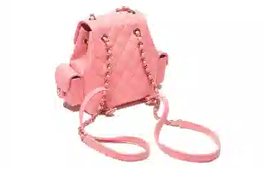 CHANEL 23K Chain Backpack Small Coral Pink