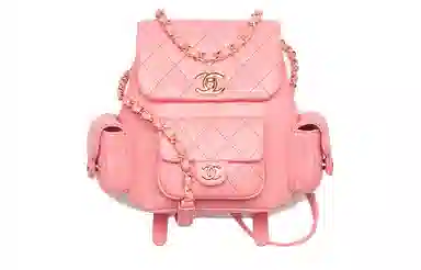 CHANEL 23K Chain Backpack Small Coral Pink