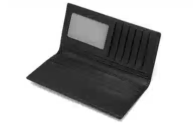 马莎兰缇 大容量商务出行多卡位潮流时尚小众 头层牛皮 短款长款零钱包卡包手拿钱包 男款 黑色