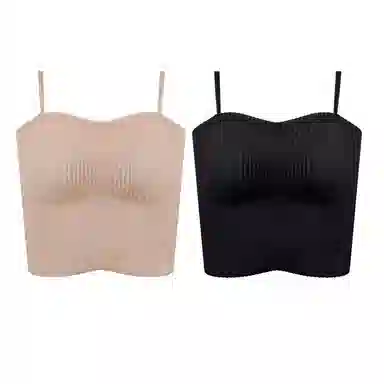 内在密码细吊带背心女单穿内搭美背打底自带胸垫免穿文胸一体外穿防走光内衣两件装