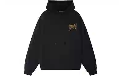 木村三社 火焰字母印花宽松连帽套头长袖卫衣 男女同款