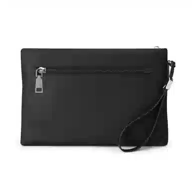 稻草人 大容量新款休闲织物 帆布 手包信封卡包钱包一体手拿包 男款 纯黑色