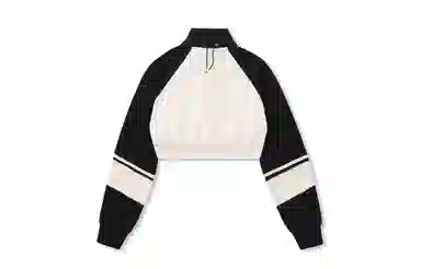 LAMLICKA Retro Letter Patch Zip Sweatshirt