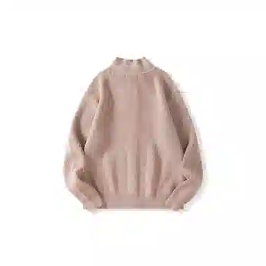 我是大卫 单排扣翻领简约基础韩版纯色百搭针织衫 男女同款