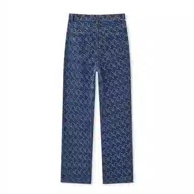 森马 阔腿抓绒长裤牛仔裤 女款