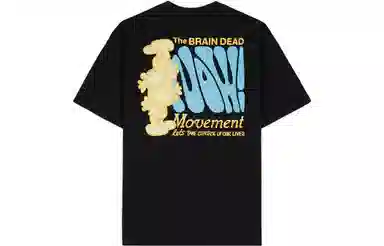 Brain Dead FW23 THE NOW MOVEMENT T-SHIRT - BLACK T