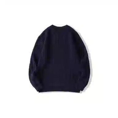 我是大卫 圆领套头百搭宽松基础款纯色韩系长袖针织衫 男女同款