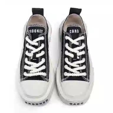 Crooked Card Canvas Shoes Black