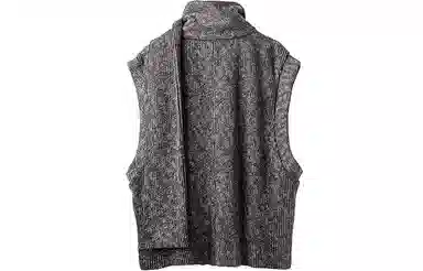 Huànxiàngzhě Turtleneck Knit Vest Black