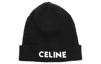 CELINE Logo Beanie Black