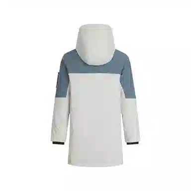 鸭鸭 加厚保暖撞色拼接休闲宽松中长款连帽暗黑羽绒服 男款