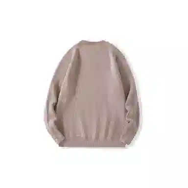 我是大卫 纯色圆领慵懒风简约韩系百搭宽松长袖针织衫 男女同款