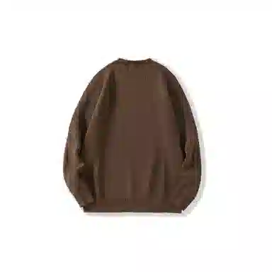 我是大卫 纯色圆领慵懒风简约韩系百搭宽松长袖针织衫 男女同款