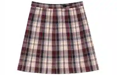 东鲸岁时记 高腰格子百褶半身裙 女款