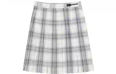 东鲸岁时记 格纹百褶高腰半身裙 女款