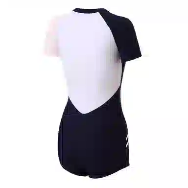 匹克 撞色训练短袖连体泳装