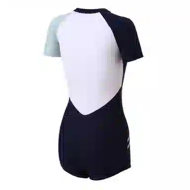 匹克 撞色训练短袖连体泳装